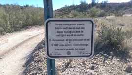 Old Black Canyon Highway - Waypoint 9: Private Land to South