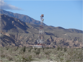 Tectonic Gorge - Ocotillo Wells SVRA - Waypoint 10: Ocotillo garden and USN Microwave Tower