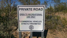 Old Black Canyon Highway - Waypoint 13: Private Road and Camping to North